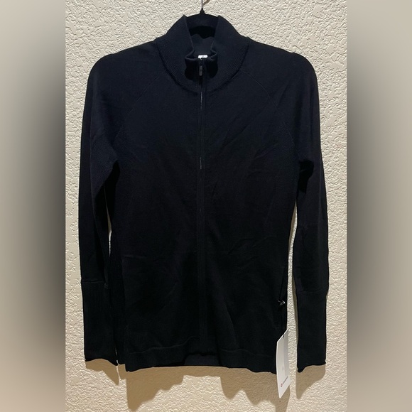 NWT Lululemon Time To Thrive Sweater Jacket in Black Size 8 - Picture 14 of 15